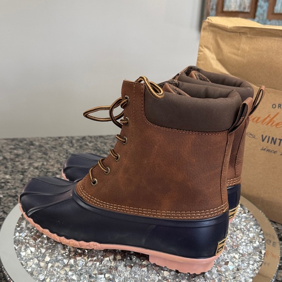 Weatherproof Vintage Brown and Navy Boots NEW 10 - Picture 6 of 13